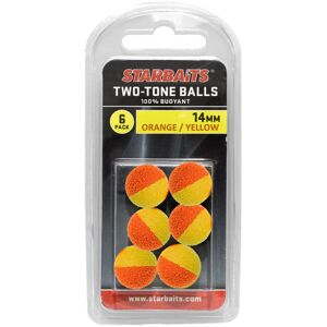 Starbaits plávajúce guličky two tones balls 6 ks - 14 mm oranžová žltá