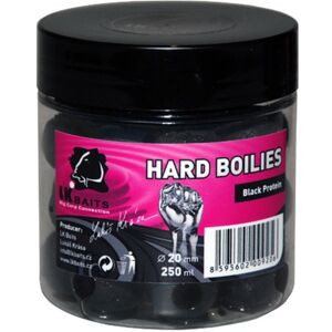 Lk baits boilie hard 250 ml - black protein 20 mm