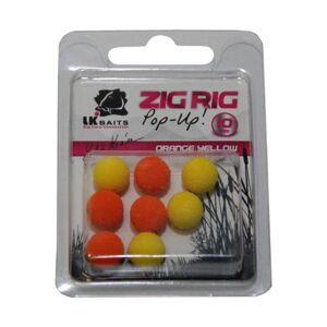 Lk baits bolies zig rig pop-up 10 mm orange yellow-black/yellow
