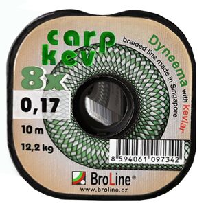 Broline pletená šnúra carp kev green - 0,09 mm 10 m