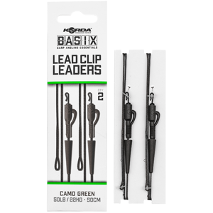 Korda montáž basix lead clip leaders 2 ks 22 kg 50 cm