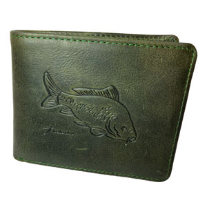 Kožená rybárska peňaženka kapor - tmavo zelená