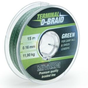 Mivardi pletená šnúra terminal d-braid green 0,26 mm 15 m