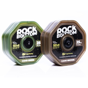 Ridgemonkey náväzcová šnúrka rock bottom tungstenem potiahnutá soft coated 10 m  25 lb-nosnosť 11,3 kg / farba hnedá