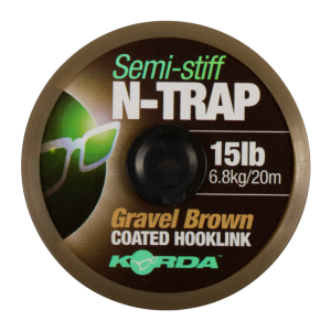 Korda náväzcová šnúrka n-trap semi stiff gravel brown 20 m - 20 lb