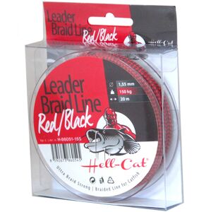 Hell-cat náväzcová šnúra leader braid line red black 20 m-priemer 0,90 mm / nosnosť 75 kg