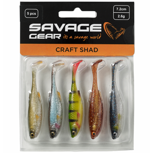 Savage gear gumová nástraha craft shad clear water mix 5 ks 10 cm 6 g