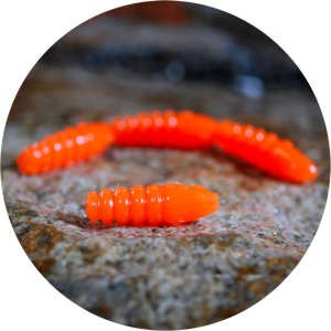 Redbass gumová nástraha micro tail s 35 mm - signal orange uv color