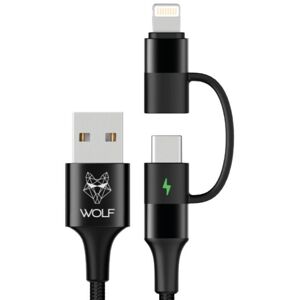 Wolf nabíjací kabel 2in1 charging cable