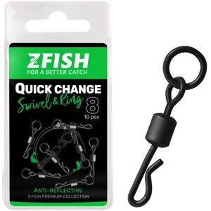 Zfish obratlík s krúžkom quick change swive with ring black matt vel 8