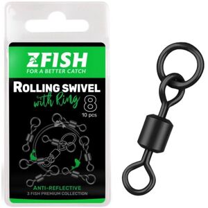 Zfish obratlík s krúžkom rolling swive with ring black matt vel 8 nosnosť 26 kg